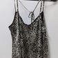 BCBGMAXAZRIA Black Animal Print Sleeveless Blouse