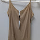 BCBGeneration Beige Ribbed Cami Tank Top