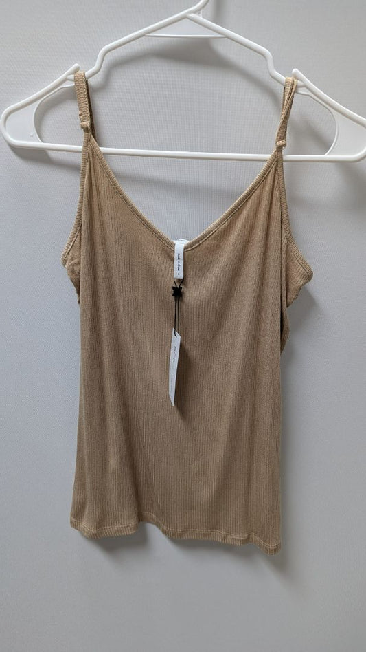 BCBGeneration Beige Ribbed Cami Tank Top