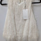 ZARA Ivory Fringed Sleeveless Cropped Blouse