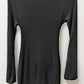 Fashion Black Tie-Front Waist Mini Sweater Dress