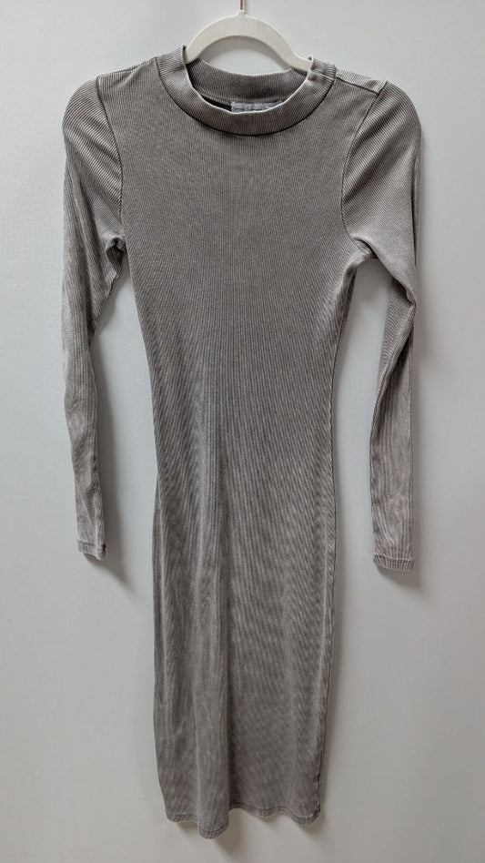 Young Fabulous & Broke Light Grey Ribbed Sweater Dress