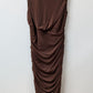 Brown Sleeveless Turtleneck Mesh Bodycon Dress