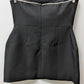 AZHONG Black Faux Pearl Strapless A-Line Mini Dress with Bow