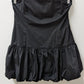 All in Favor Black Halter-Neck Ruffled Mini Dress