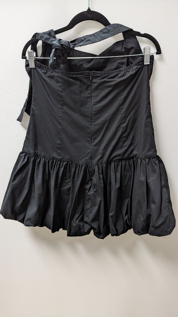 All in Favor Black Halter-Neck Ruffled Mini Dress