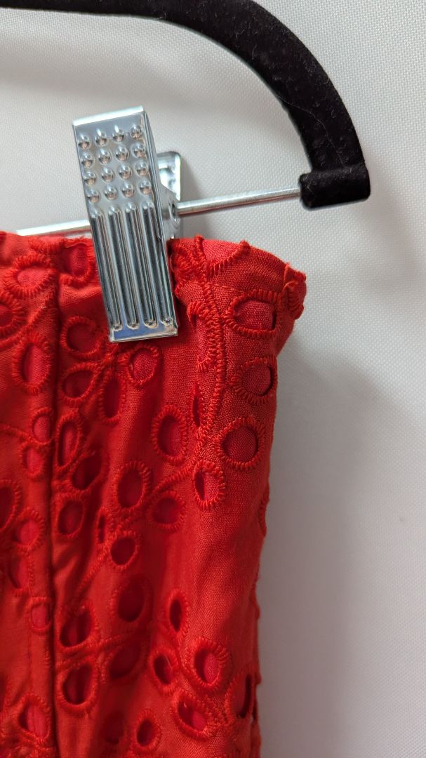 ASTR Red Lace Smocked Corset Mini Dress