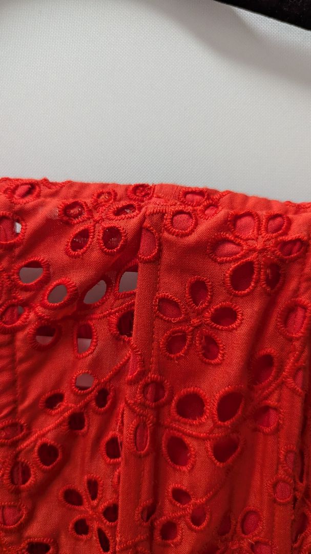 ASTR Red Lace Smocked Corset Mini Dress