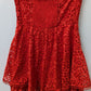 ASTR Red Lace Smocked Corset Mini Dress