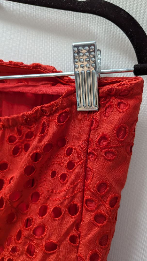 ASTR Red Lace Smocked Corset Mini Dress