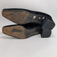 Joan & David Black Velvet Square-Toe Low-Block Heel Pumps
