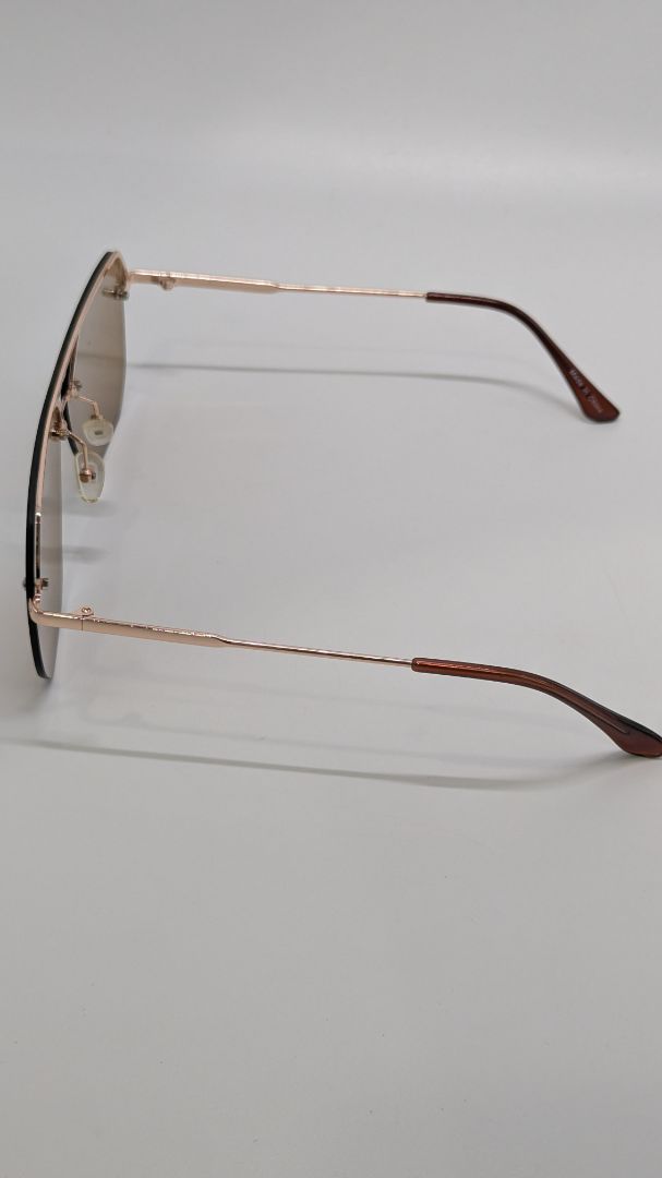 Gold-Tone Rimless Pilot Sunglasses