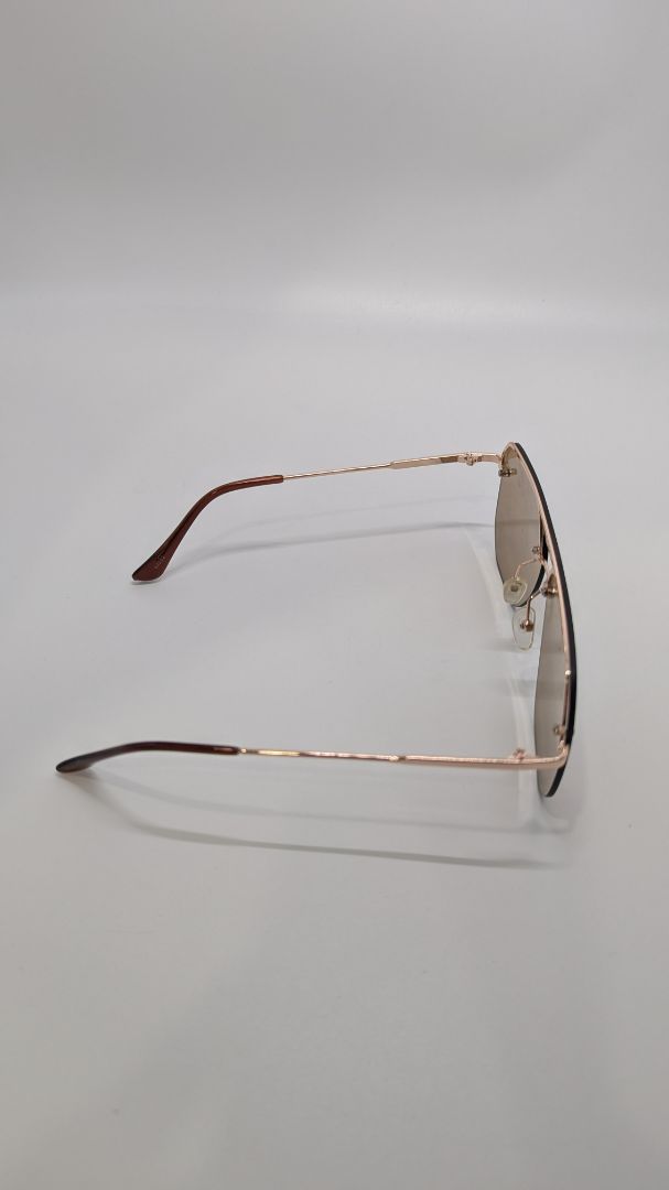 Gold-Tone Rimless Pilot Sunglasses