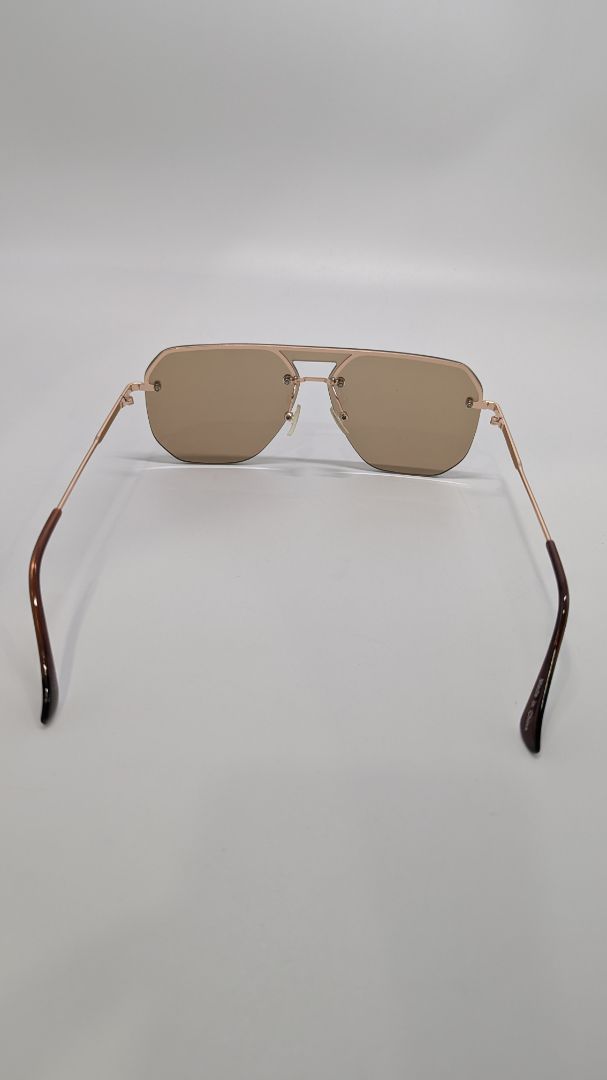 Gold-Tone Rimless Pilot Sunglasses