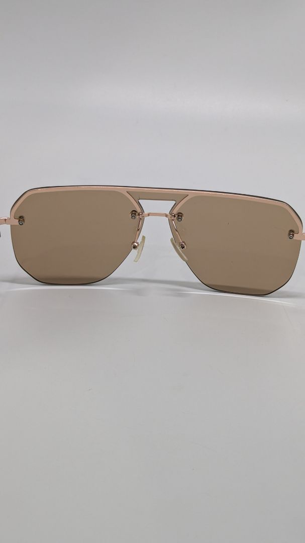 Gold-Tone Rimless Pilot Sunglasses