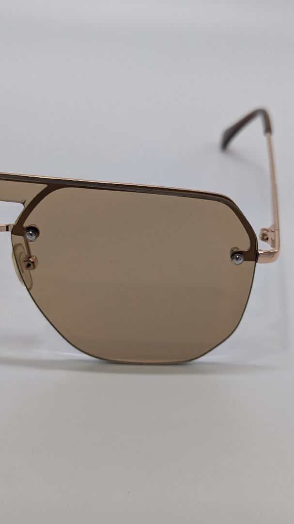 Gold-Tone Rimless Pilot Sunglasses