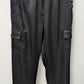 Triple Seven Black Sateen Cargo Jogger Pants