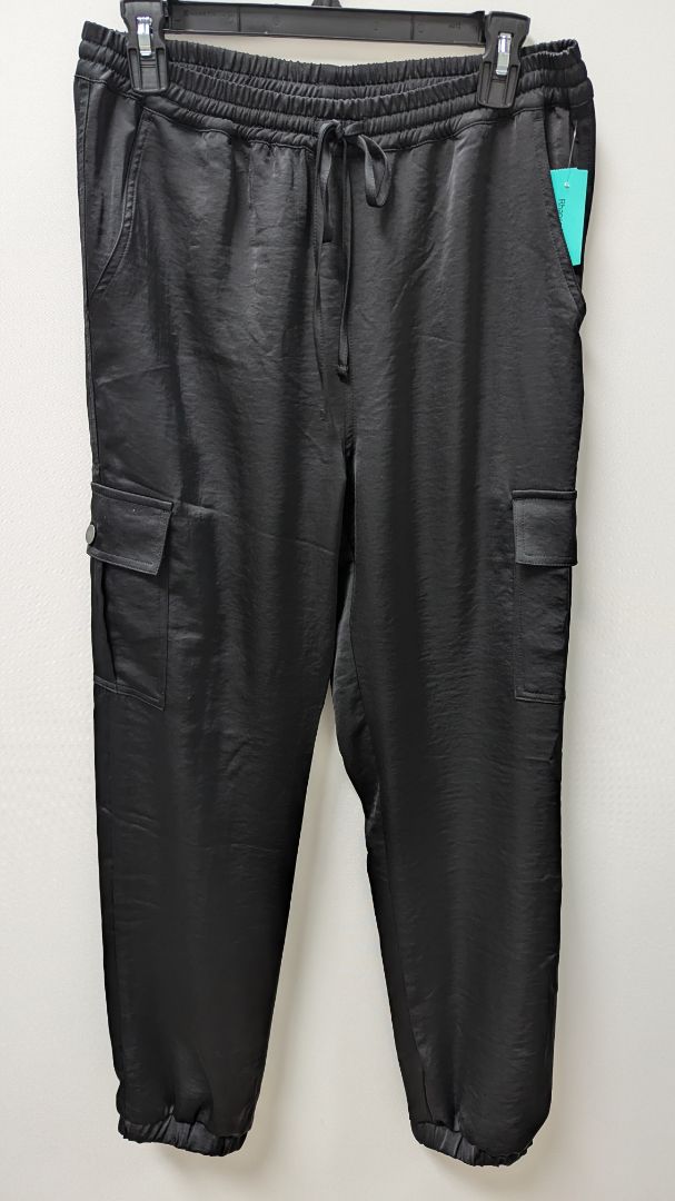 Triple Seven Black Sateen Cargo Jogger Pants