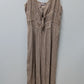 Faded Rose Light Brown Sleeveless Striped Jumpsuit