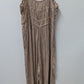 Faded Rose Light Brown Sleeveless Striped Jumpsuit