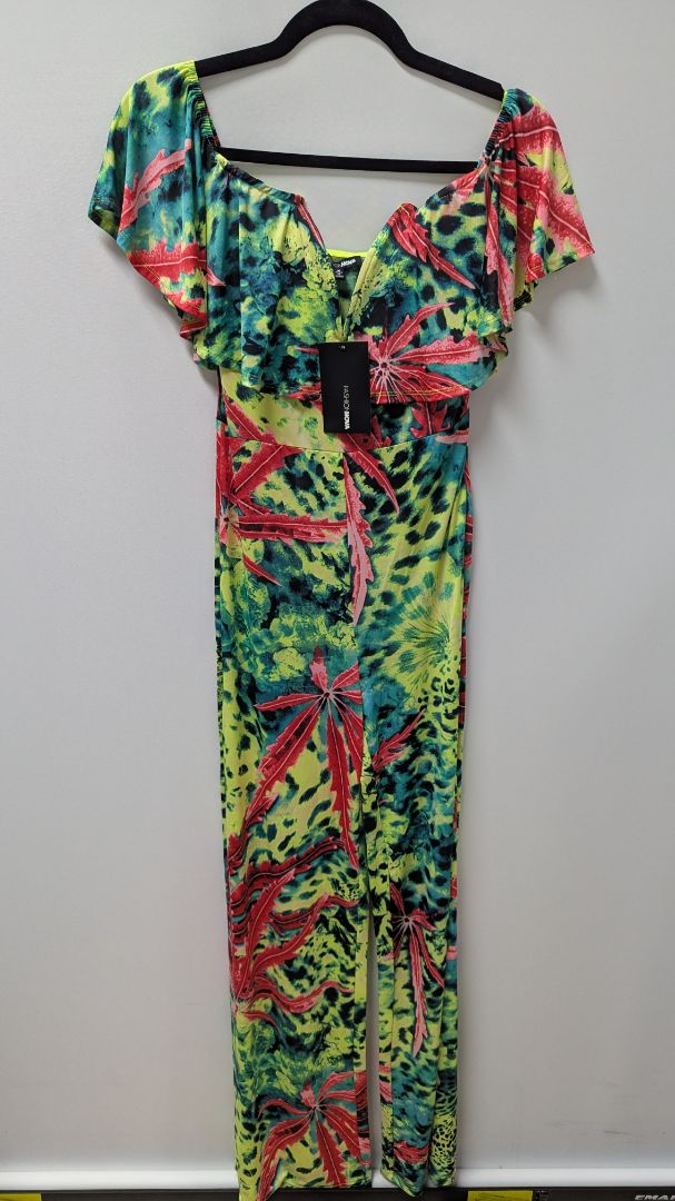 Fashion Nova Neon Green "Breakfast in Barbados" Jumpsuit