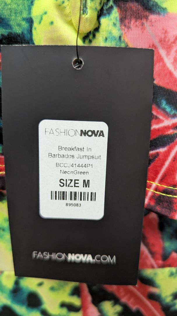Fashion Nova Neon Green "Breakfast in Barbados" Jumpsuit