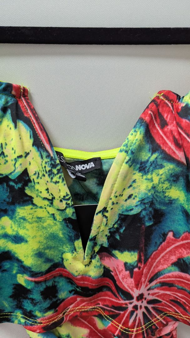 Fashion Nova Neon Green "Breakfast in Barbados" Jumpsuit