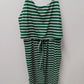 SHEIN Emerald Green/White Striped Drawstring Waist Dress