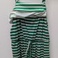 SHEIN Emerald Green/White Striped Drawstring Waist Dress