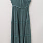 Justify Dark Teal Strapless Tiered Crochet Maxi Dress