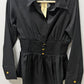 Wishing Waves Black Long-Sleeve Smocked Waist Blouse