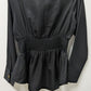 Wishing Waves Black Long-Sleeve Smocked Waist Blouse