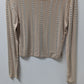 Lizette Collection Taupe/Silver Stud Embellished Mesh Blouse