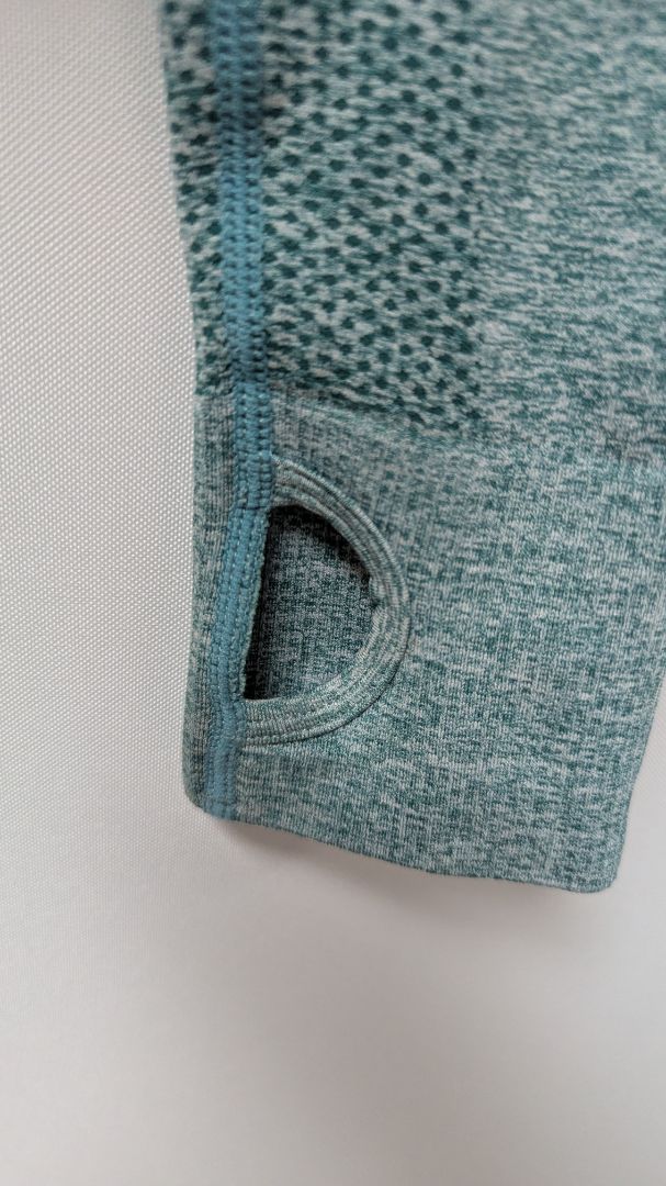 Teal Marl Seamless Long-Sleeve Active Crop Top