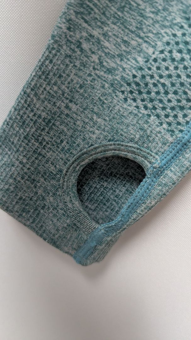 Teal Marl Seamless Long-Sleeve Active Crop Top