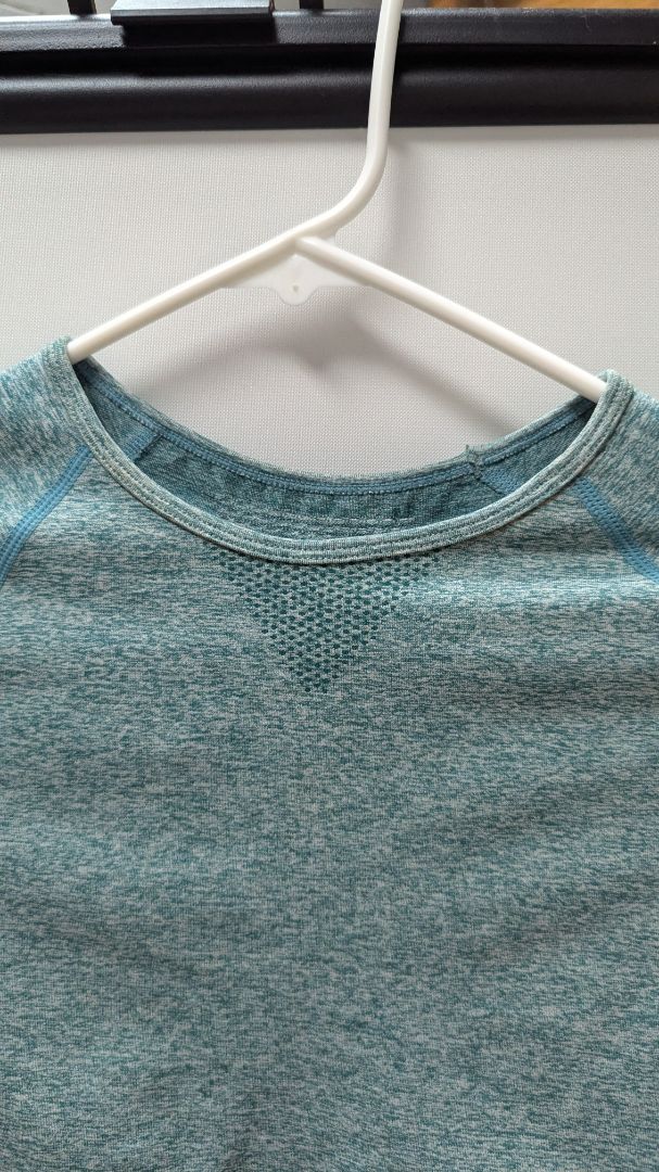 Teal Marl Seamless Long-Sleeve Active Crop Top