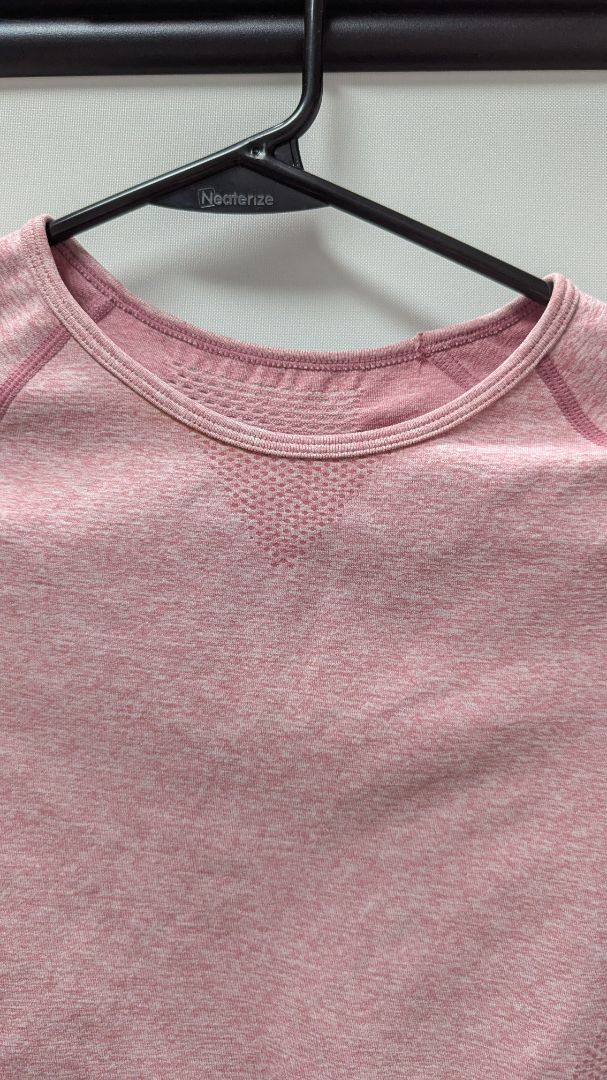 Pink Marl Seamless Long-Sleeve Active Crop Top