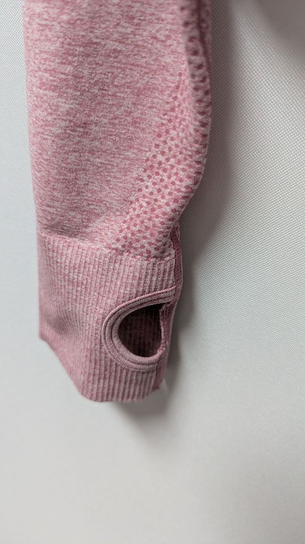 Pink Marl Seamless Long-Sleeve Active Crop Top