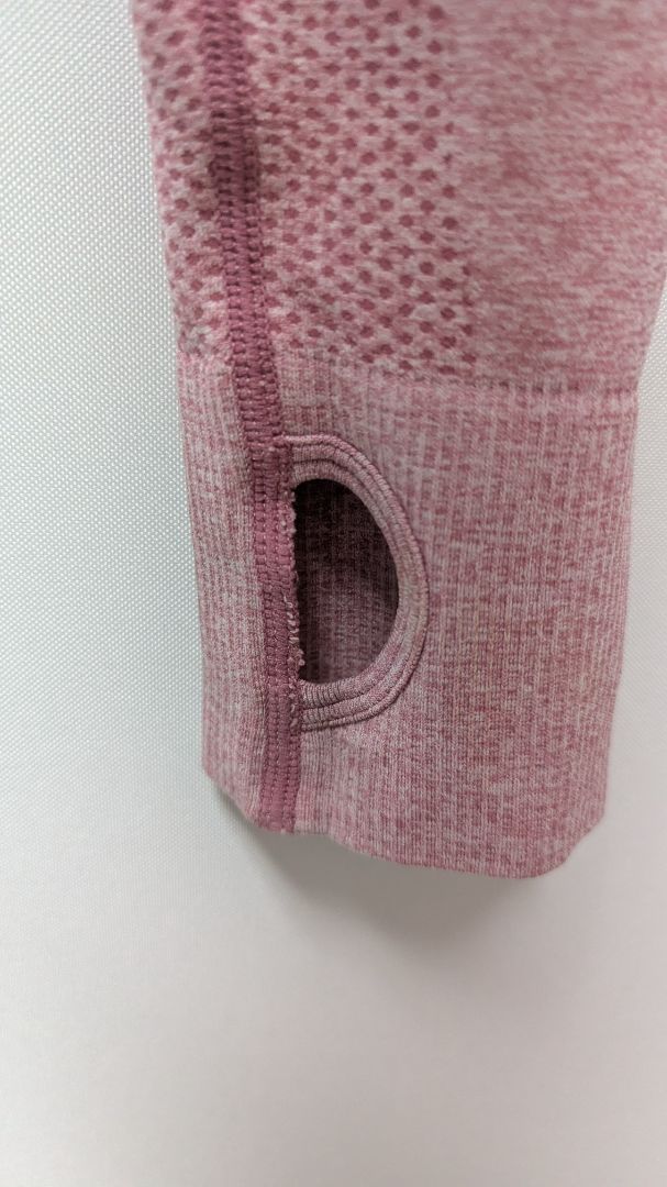 Pink Marl Seamless Long-Sleeve Active Crop Top