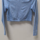 Light Blue Marl Seamless Long-Sleeve Active Crop Top