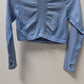Light Blue Marl Seamless Long-Sleeve Active Crop Top