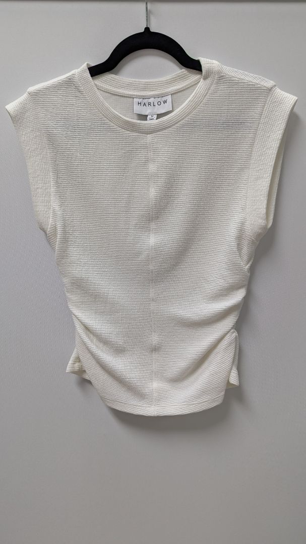Harlow Ivory Waffle Knit Sleeveless Knit Top