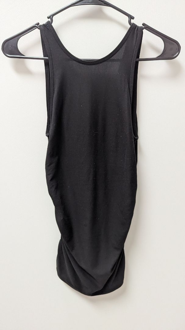 Derek Heart Black Ruched Tank Top