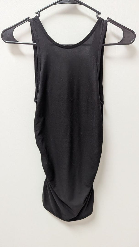 Derek Heart Black Ruched Tank Top