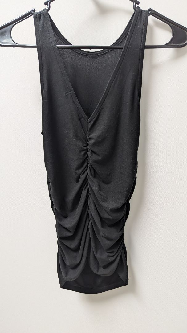 Derek Heart Black Ruched Tank Top