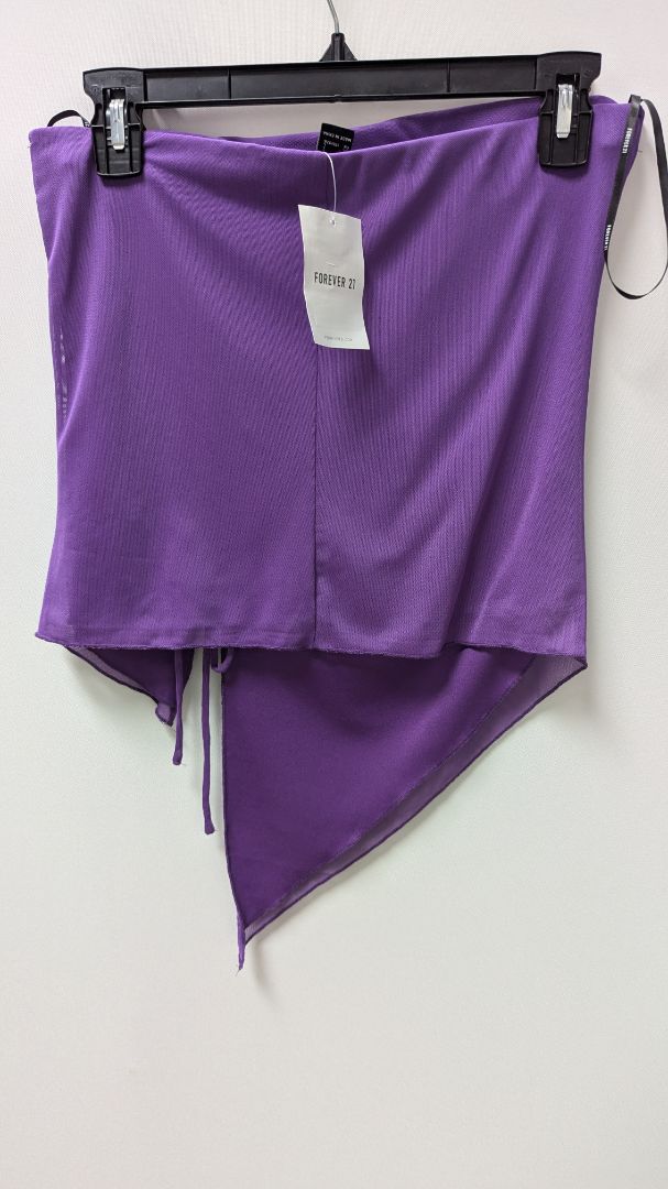 Forever 21 Orchid Purple Mesh Drawstring Tube Top
