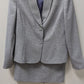 Le Suit Grey Textured Knit Blazer & Skirt Suit Set