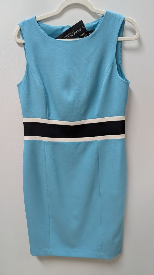 Black Label by Evan Picone Aquamarine Sleeveless Bodycon Dress