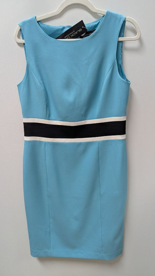 Black Label by Evan Picone Aquamarine Sleeveless Bodycon Dress