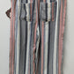 Knox Rose Multicolor Striped Wide-Leg Casual Pants